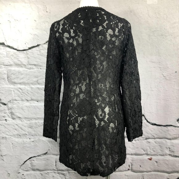 Karl Lagerfeld black lace long sleeve jacket sz 6 - Picture 3 of 10
